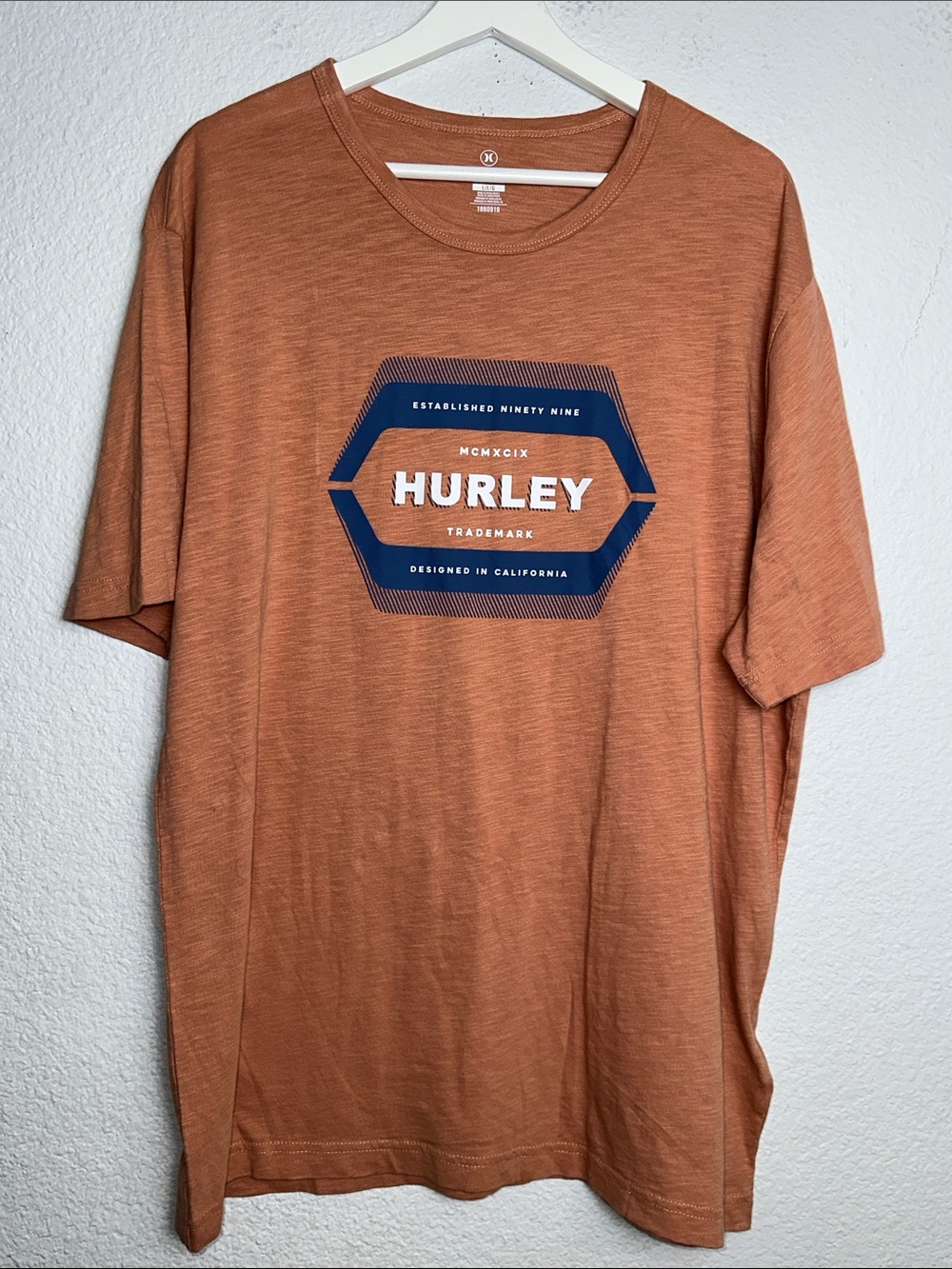 Hurley menâs short sleeve shirt size large cotton